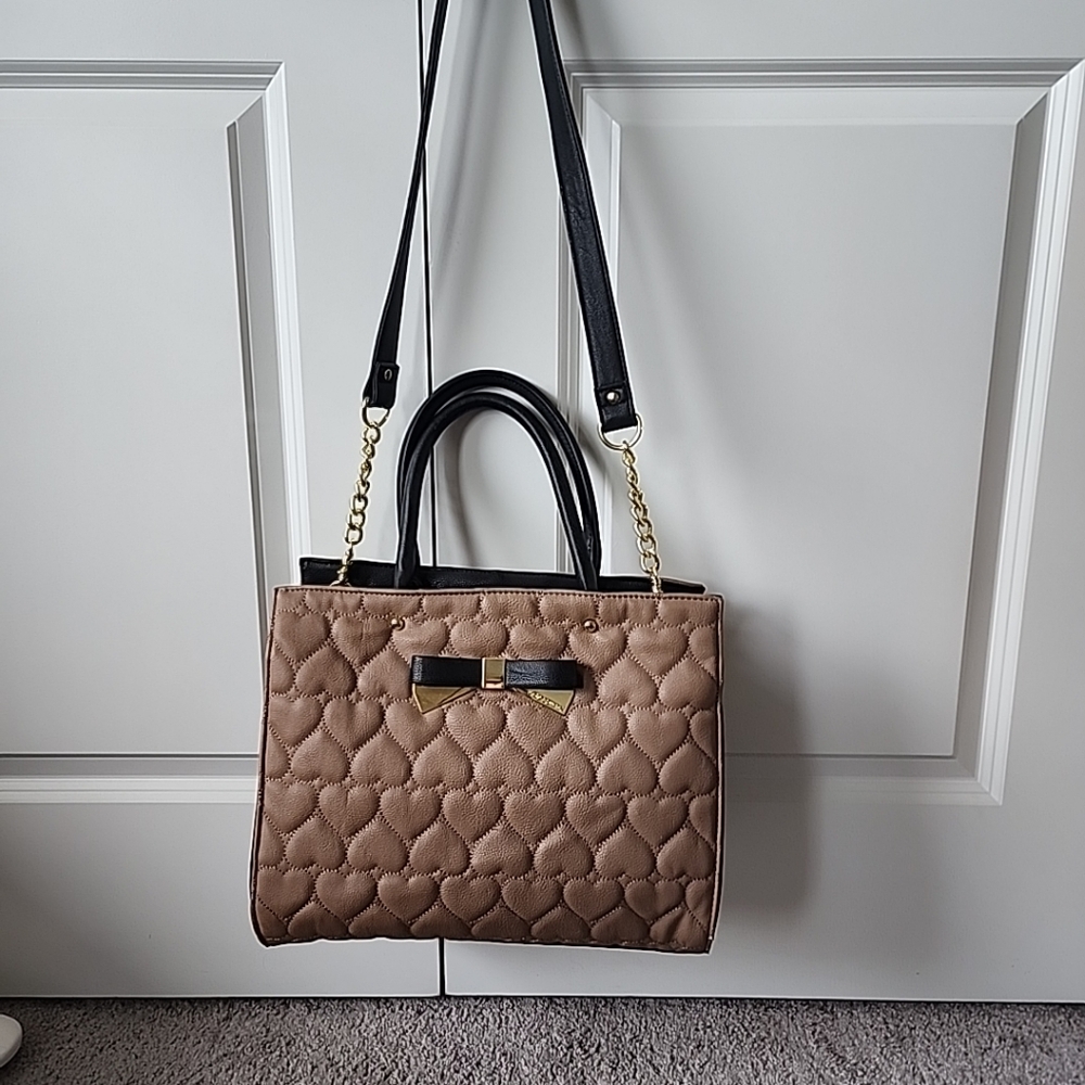 Betsey Johnson Black And Brown Lg Purse - Picture 6 of 14